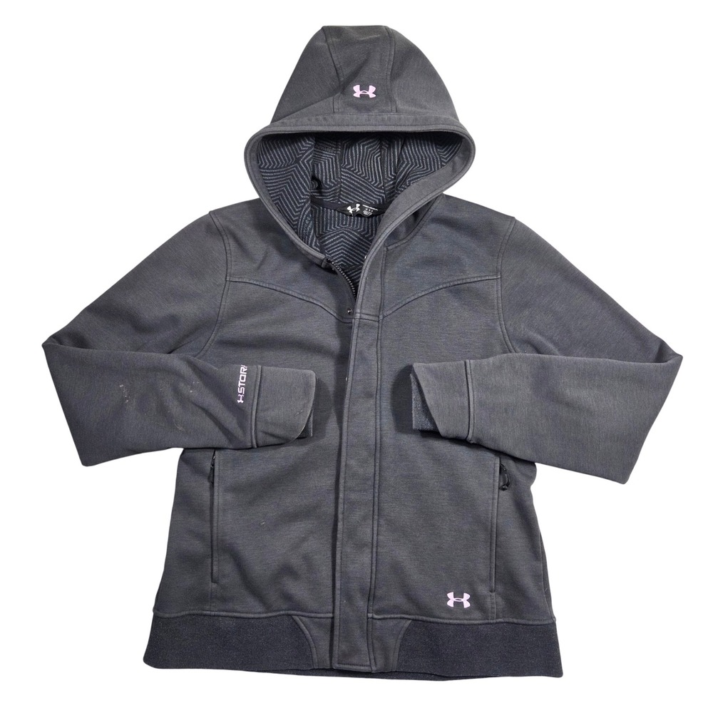 Under Armour Storm Infrared Women's Gray Full Zip Hoodie Jacket Large Athleisure